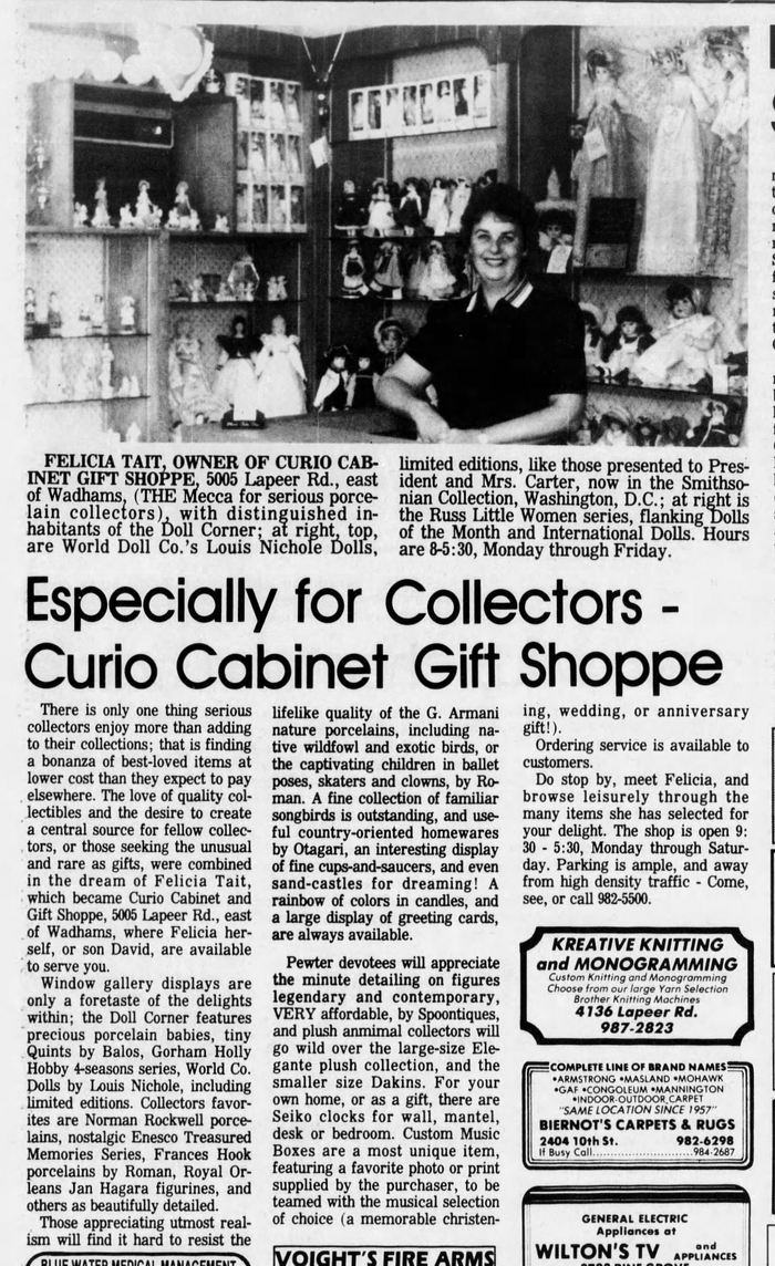 Westgate (Curio Cabinet Gift Shoppe, Westgate Garden Center, Hency Grocery) - Aug 6 1984 Article